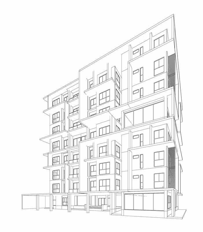 Vector image of an apartment complex